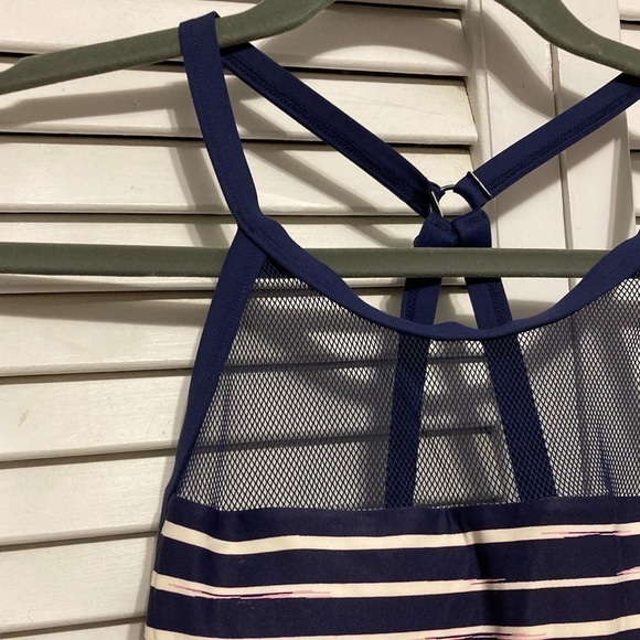 Beach House Blue And White Striped Halter Tankini Size 6 - Picture 2 of 9